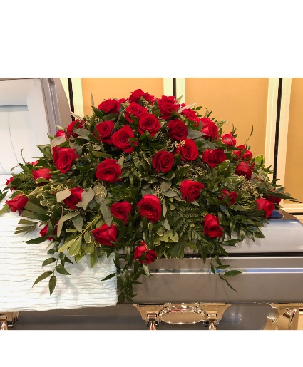 Classic Red casket spray