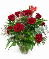 Long Stem Red Rose Bouquet Valentine's Dozen