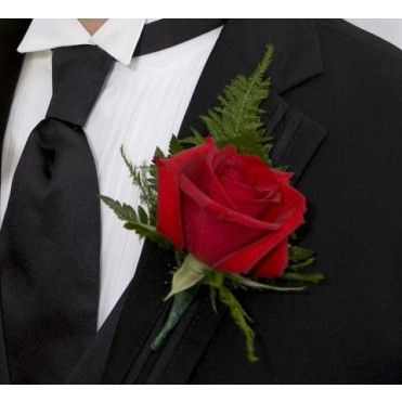 Classic Red Rose Boutonniere