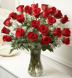 Classic Red Roses in Vase 2 Dozen in Oakdale, NY | POSH FLORAL DESIGNS INC.