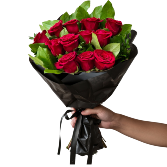Classic Red Roses Wrapped Bouquet