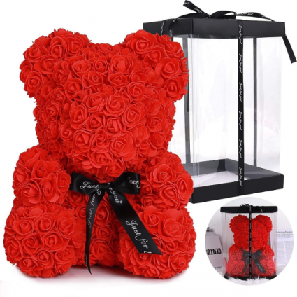 Large Classic rose bear - red 