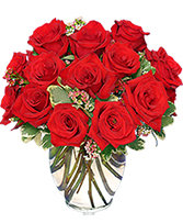 Classic Dozen Roses Red Rose Arrangement in Whitehall, PA