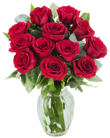 Classic Roses Arranged in a vase  6, 12, or 18 red roses in a vase in Windsor, ON | K. MICHAEL'S FLOWERS & GIFTS