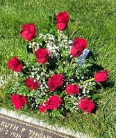 Classic Roses of Love Grave Site Flowers 