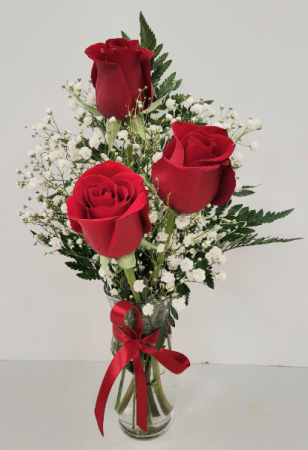Classic Three Rose Bud Vase