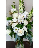 Classic White and Green Vase Arrangement