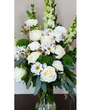 Classic White and Green Vase Arrangement