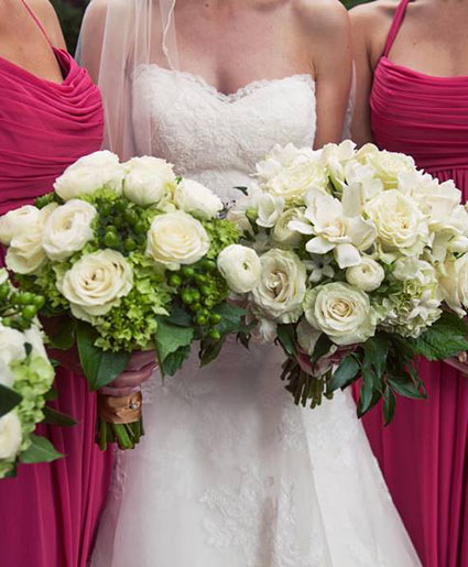 White bridal bouquet store flowers