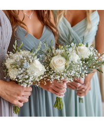 Classic White Bridesmaids Bouquet 