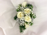 Classic White Rose Wristlet/Corsage