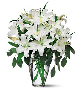 Classic White Lilies Vase Arrangement in Chatham, NJ | SUNNYWOODS FLORIST