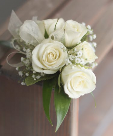 Classic White Rose Wrist Corsage  Prom in Granada Hills, CA | GRANADA HILLS FLOWERS