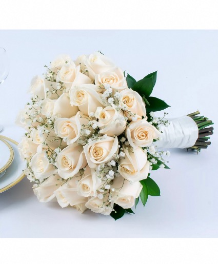 Classic white roses bouquet  