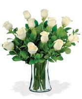 Classic White Roses Vase