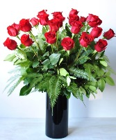 Classic long Stem Roses in a Vase  