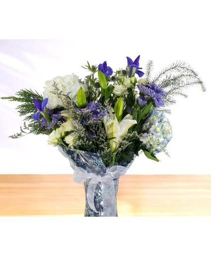 Seasonal Bouquet - Winter Wrapped Bouquet of Flowers