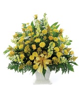 Classic Yellow Mache Basket Sympathy