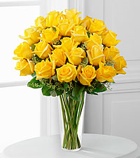 12, 18 or 24 Classic Yellow Roses Rose Arrangement