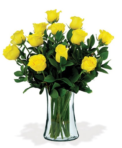 Classic Yellow Roses Vase