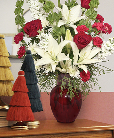Classical Christmas Lifestyle Arrangement in Kensington, MD | Petals To The Metal Florist LLC