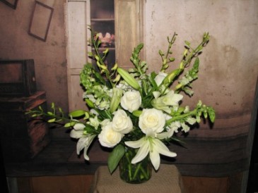 Classy In White  in Stevensville, MT | WildWind Floral Design Studio