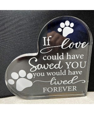 Clear Acrylic Love Pet Memorial  