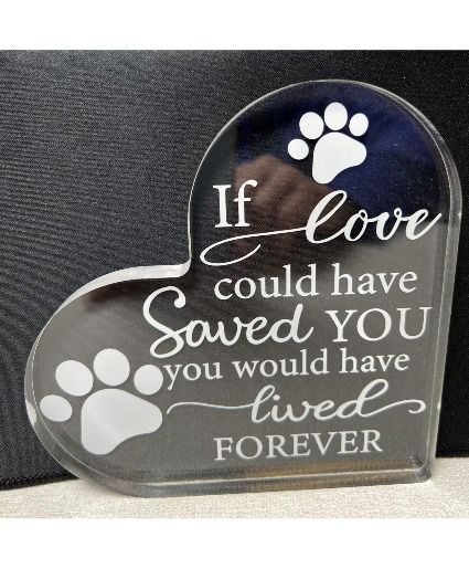 Clear Acrylic Love Pet Memorial