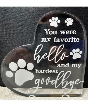 Clear Acrylic Pet Memorial 