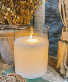 Clear Glass Cylinder Moving Flame Led Candle  Gift