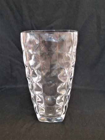 Clear Vase with Dimensional Squares 