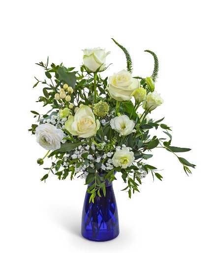 Cloud in Cobalt Flower Arrangement