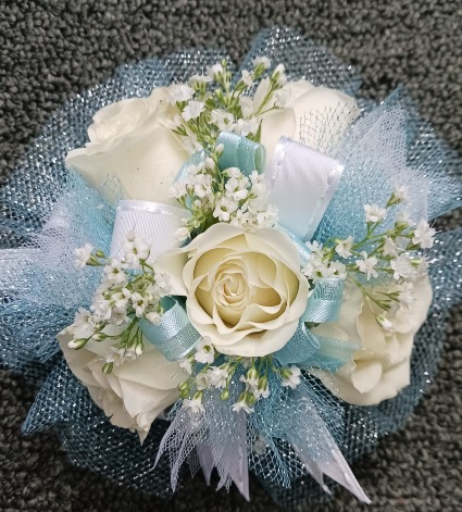 Cloudy Skies Corsage