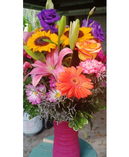color burst bouquet Vase