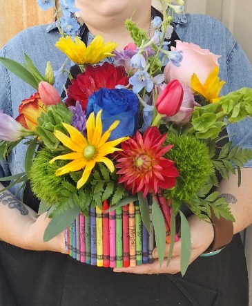 Color Me Happy Back To School Arrangement  in Burleson, TX | Texas Floral Design Inc