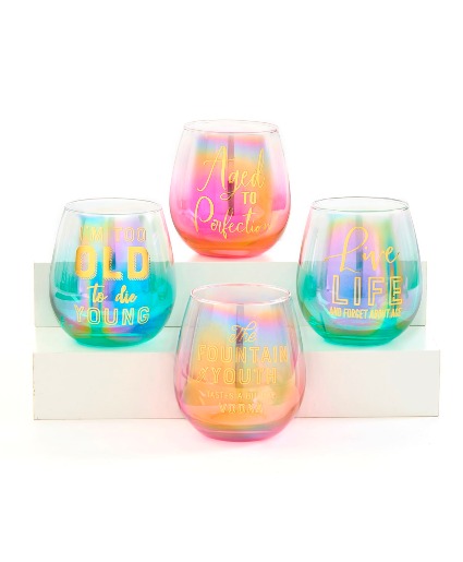 Colored Stemless Wine Glass Gift