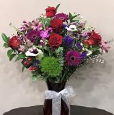 Colorful Affection Vased Arrangement in Zionsville, Indiana | ZIONSVILLE FLOWER COMPANY