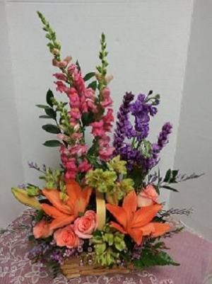 Colorful Basket Basket Arrangement in Tampa, FL | Blooms & Bouquets Colorful Basket Basket Arrangement in Tampa, FL | Blooms & Bouquets