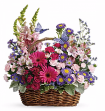 Colorful Blooms Basket Arrangement