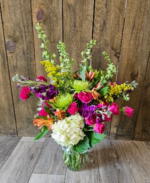 Colorful Blooms Vase Arrangement 