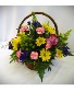 COLORFUL BLOSSOMS BASKET FRESH FLOWER ARRANGEMENT