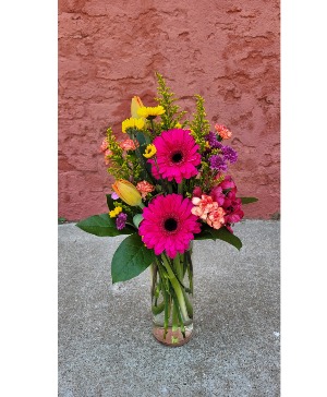 Colorful Burst vase arrangement