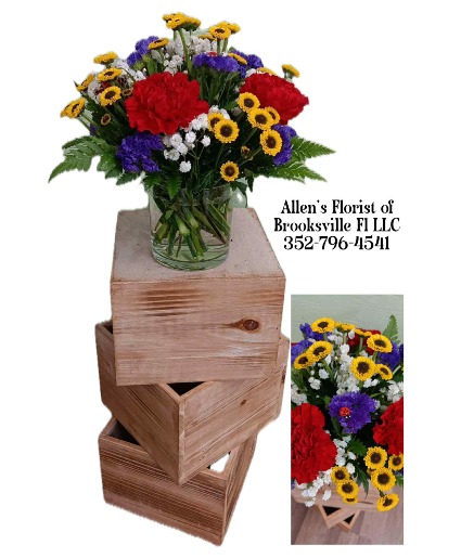 Colorful Burst Vase  Fresh cut flowers