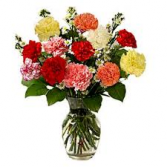 Colorful Carnations Vase Arrangement