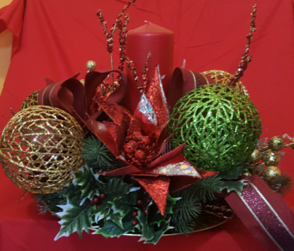 Colorful Silk Christmas Centerpiece