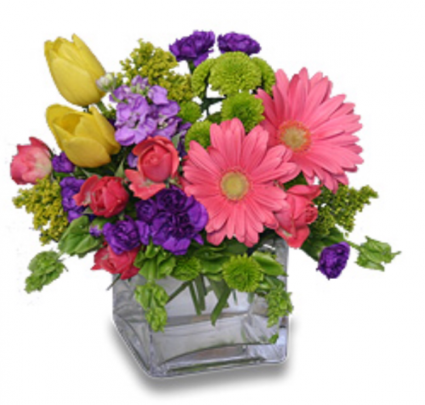 Colorful Cube Flower Arrangement