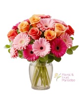 Colorful Flowers Vase Arrangement