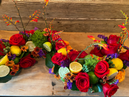 Colorful Floral & Fruit Centerpiece