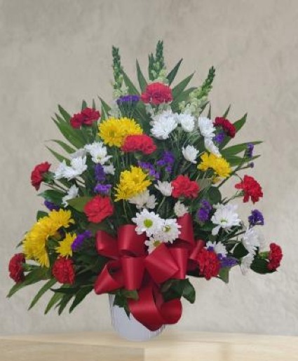 Colorful Funeral Container FHF-S8877 Fresh Flower Arrangement (Local Delivery Area Only)