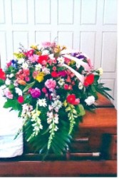Colorful Garden Casket Spray s125 